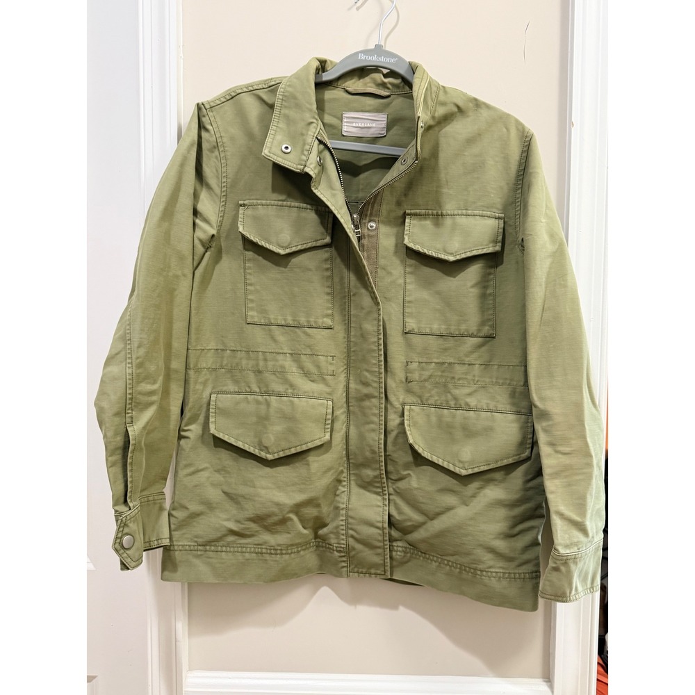Everlane Modern Utility Jacket Surplus Green 100% Cotton Military Field Coat S